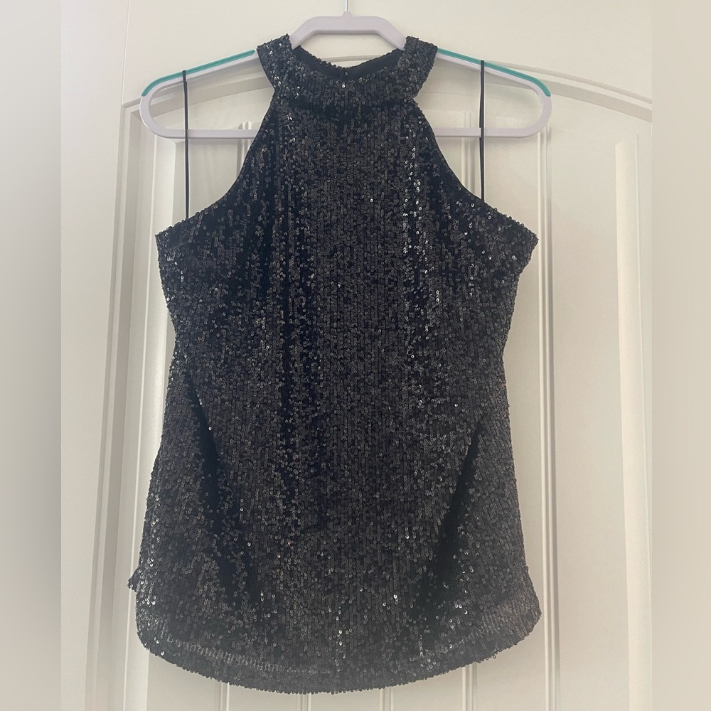 Sequin Halter Top - Black xl